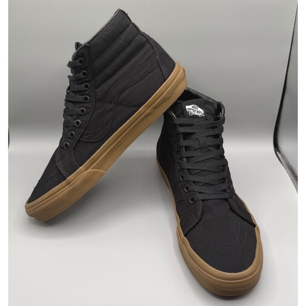 Vans Sk8-Hi Black Canvas Gum Sole High Top Sneakers Mens 10 721356 Skater - Picture 14 of 16